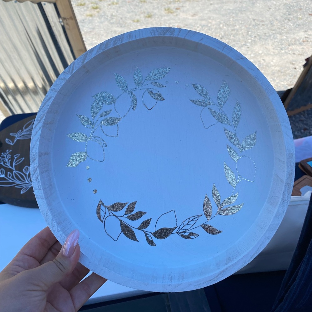 White Wood Bowl